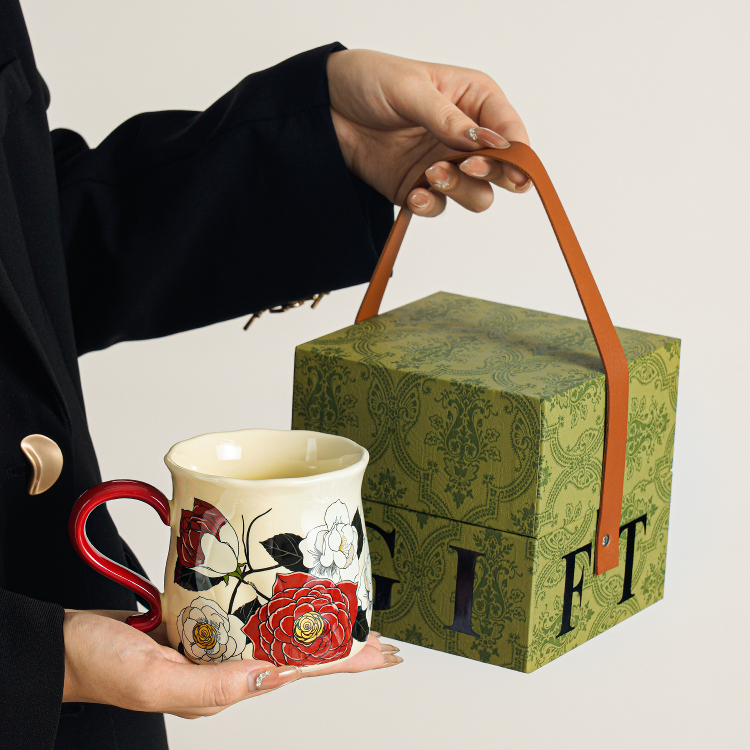 Cajas de regalo verde lujo ligero "Paraíso de Rosas"