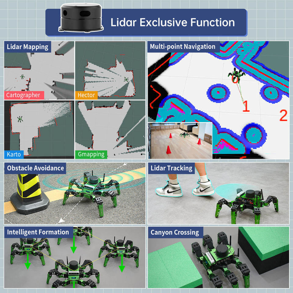 JetHexa Python Programming Depth Camera AI Vision Hexapod Spider Jetson Nano ROS Robot Educational Robotic Kits for College