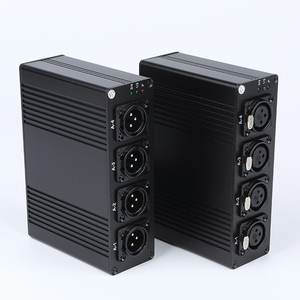 AU電源プラグSCポート4ウェイオーディオトランスミッターおよびレシーバー20KMXLRファイバーエクステンダーデジタル4チャンネルオーディオエクステンダー - Product Image 3
