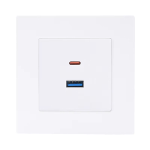 Excelente estándar USB + Zócalo DE LA PC Panel DE LA PC Durable Usb Enchufe de pared Tipo C - Product Image 4