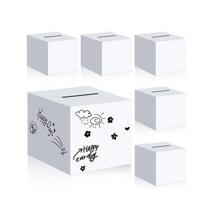 DIY Customization Boxes and Packaging <strong>Raffle</strong> Elegant Large White Cardboard <strong>Box</strong> 10 X 10 X 10 Inch High Quality Donation <strong>Box</strong> - Product Image 1