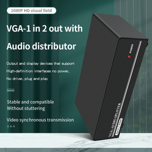 350MHz VGA and Audio <strong>Splitter</strong> 2port 1920*1440 1in 2output VGA <strong>Splitter</strong> 1x2 with Audio