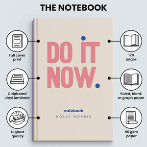 LABON-Cuaderno con impresión personalizada, cuaderno con diseño de nombre personalizado, Do It Now Design Notebook - Product Image 5