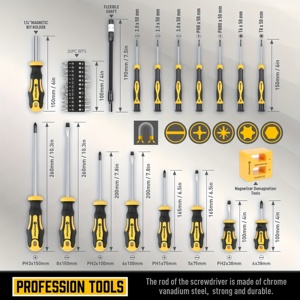 Bộ tuốc nơ vít 43 miếng, bộ đa bit để sửa chữa nhà & dự án tự làm - Product Image 2
