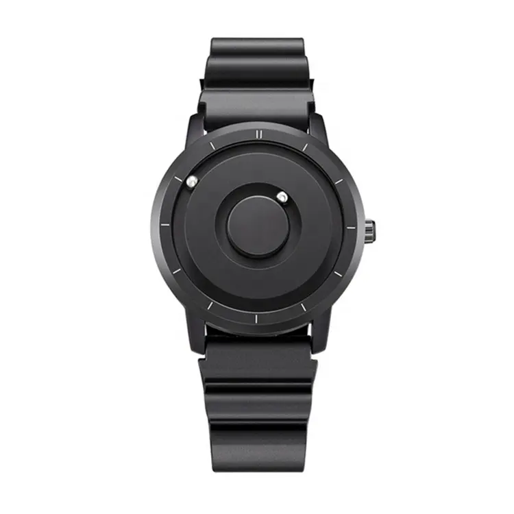 EUTOUR-reloj magnético de silicona E024 para hombre, pulsera de cuarzo de lujo a la moda, con bola magnética azul, resistente al agua, deportivo, nuevo