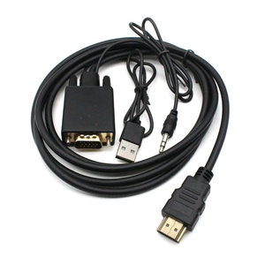 1.8M <strong>HDMI</strong> Male to VGA Adapter Cable Copper Convertor Adapte <strong>HDMI</strong> to VGA <strong>Output</strong> for Displays &amp; Projector Audio &amp; HDTV Application