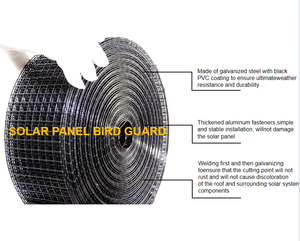 4&quot; X 100&quot; Solar Panel Guard Kit 100 Fastener Clips <strong>Bird</strong> Proofing Solar Panels PVC Coated Critter Guard Roll Set Pest Control - Product Image 3