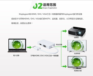 3合1显示dp至高清mi + dvi + vga适配器电缆 - Product Image 4