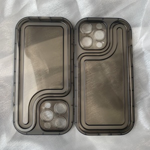 Ins Style Transparent Air Cushion Mobile Phone Case for iPhone 15 14 13 Plus Smooth Glossy Line Design Phone Cover for <strong>Apple</strong> - Product Image 5