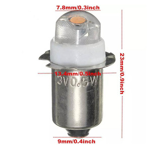 P13.5S PR2 0.6W 1 SMD <strong>LED</strong> Bulb for Focus Flashlight Bulbs Torches Emergency Work Light Warm White 3/4.5/6V
