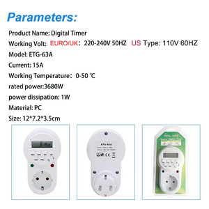 Euro UK US Plug, цифровая еженедельная программируемая электрическая розетка, розетка, таймер, переключатель времени на выходе, 220 В/110 В - Product Image 3
