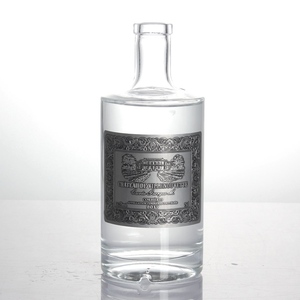 Tùy Chỉnh Dập Nổi Nhôm Foil Nhãn Cho Rượu Mạnh Vodka Whisky Tequila Gin Spirits Kim Loại Sticker Pewter Nhãn - Product Image 4