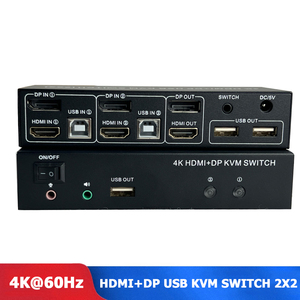 Dual <strong>Monitor</strong> DisplayPort HDMI <strong>KVM</strong> <strong>Switch</strong> 2x2 4K@60Hz <strong>2</strong>-Port Extended Display <strong>2</strong> in <strong>2</strong> Out DP HDMI <strong>KVM</strong> <strong>Switch</strong> <strong>2</strong> <strong>Monitors</strong> <strong>2</strong> <strong>Computer</strong> - Product Image 2