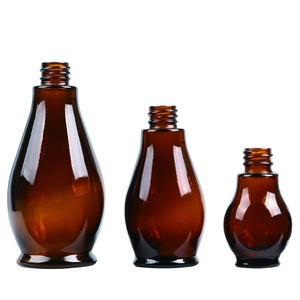 New Design 5ml 10ml 15ml 20ml 30ml 50ml 100ml Amber <strong>Gourd</strong> Shaped Glass Essential <strong>Oil</strong> Bottle Manufacturer/wholesale - Product Image 1