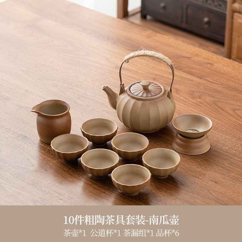 Service à thé kung fu 10 pièces, pot citrouille