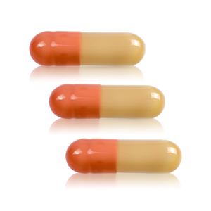 Capsula di colore diverso blu capsula bianca pillola vuota unita