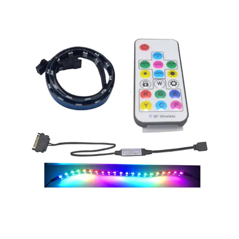 SATA Controller PC dream color WS2812 LED Light Strip with RF Wireless Remote Control Via Magnetic For Computer Case Decoration