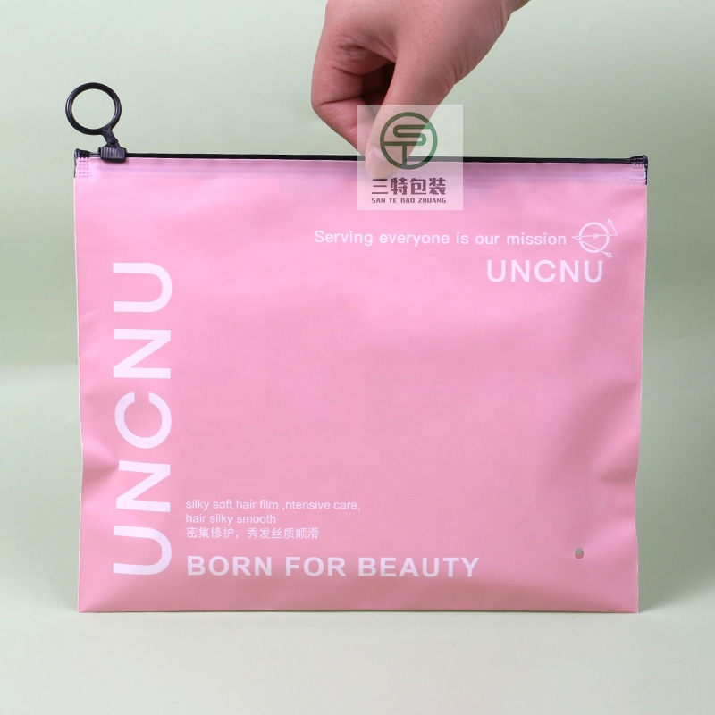 Bolsa con cremallera de CPE mate con tirador