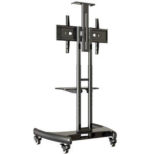 Süper kaliteli alüminyum <span class=keywords><strong>NB</strong></span> AVA1500-60-1P 35 "-65" beyaz LCD TV sepeti düz Panel plazma arabası standı kamera ile tepsi ve AV raf