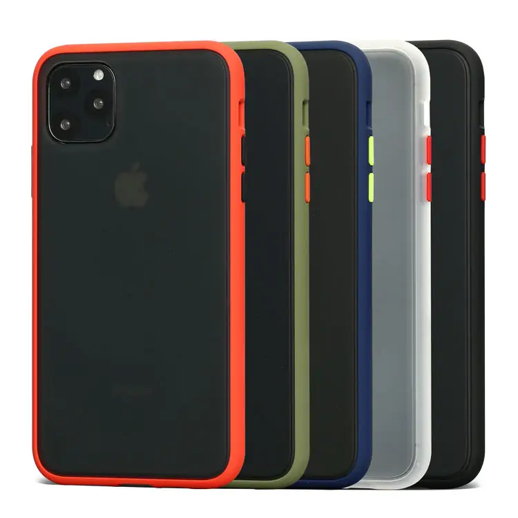 Fashion shockproof double color silicon bumper matte hard phone case for iphone 11