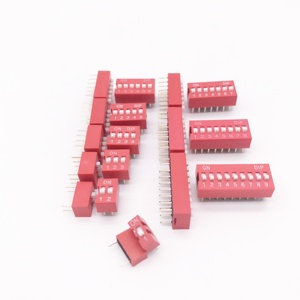 45Pcs/lot 2 54mm Pitch 1 2 3 4 5 6 7 8 9 Channel <strong>Way</strong> <strong>on</strong> Off Slide Type DIL Flat Dial Switch Red DIP Toggle Switch - Product Image 6