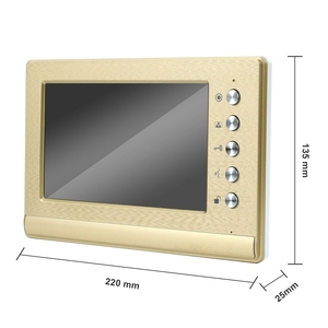 Cámara delgada inteligente de seguridad para el hogar, 7 pulgadas, videoportero dorado, sistema de intercomunicación de control de entrada - Product Image 1