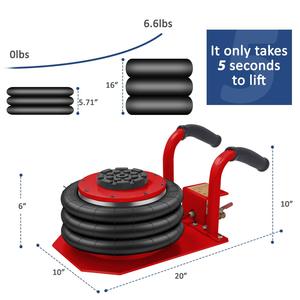 Pnömatik Jack 3 Ton üçlü çanta hava krikosu son derece hızlı kaldırma eylemi 6600LBS kapasite kriko-kısa sap (kırmızı kısa sap 3 t) - Product Image 2