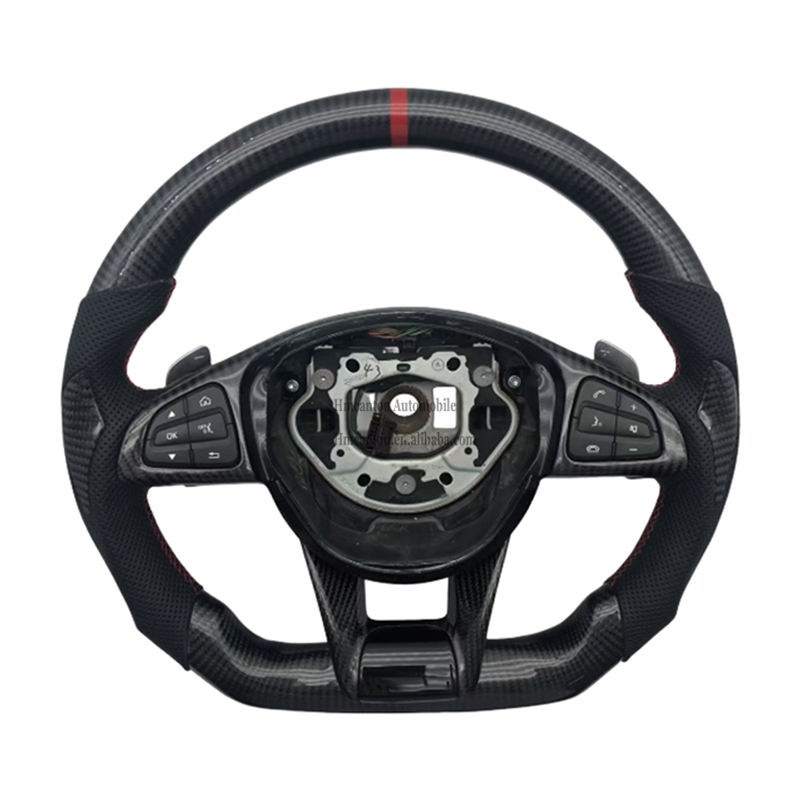 ด้วยการสั่นสะเทือน + หนัง + คาร์บอนไฟเบอร์ + แถบสีแดงด้านบน + เย็บสีแดง