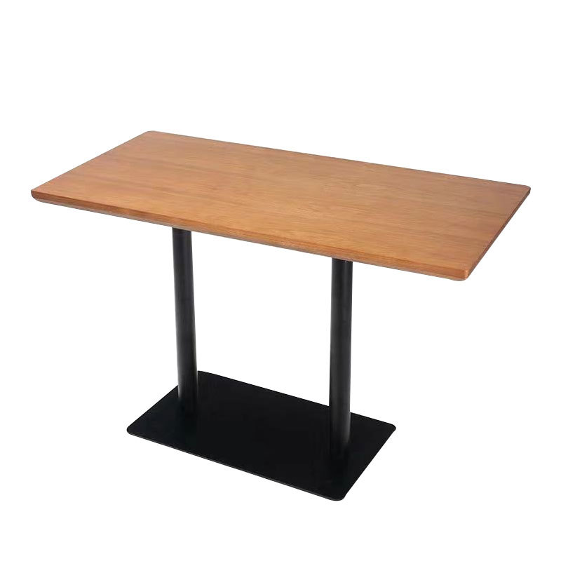 Table longue en placage de bois (avec pieds en tôle d'acier)