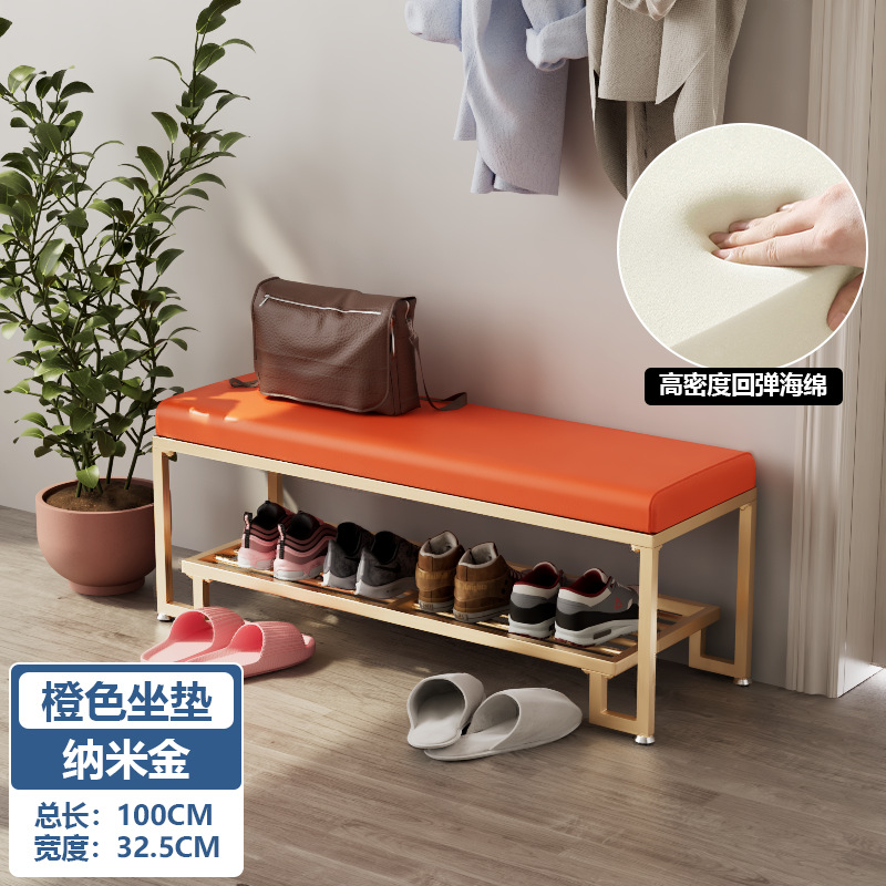 Grande taille : cuir orange + support doré