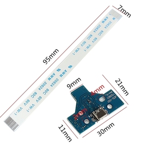 Für PS4 Controller USB Lade Buchse Bord Für PS4 Gamepad Bord Ladegerät JDS 001 011 030 040 Mit 12Pin Flex band Kabel - Product Image 6