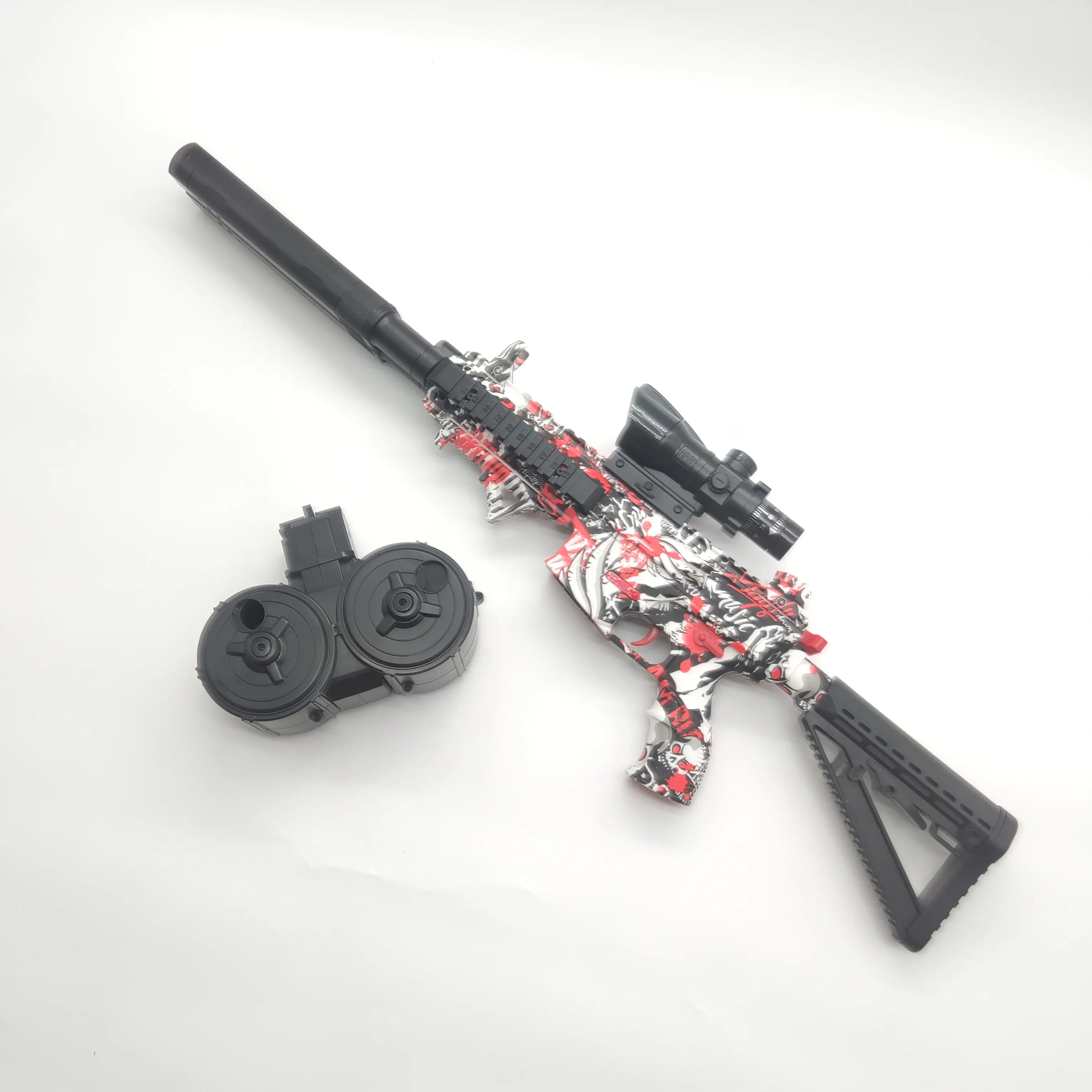 2023 fuoco continuo doppia testa M416 gel elettrico palla blaster pistola giocattolo plastica pistola realistica giocattolo per bambini proiettili tamburo