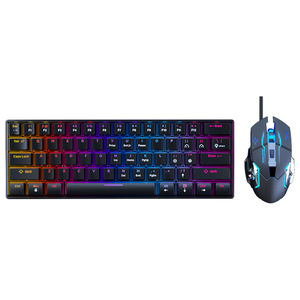 Venda quente 61 Chave USB Interface Backlight Teclado <span class=keywords><strong>Mouse</strong></span> <span class=keywords><strong>Combo</strong></span> Wired Gaming para Laptop Desktop Estilo Mecânico