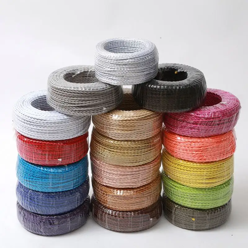 Cable trenzado textil colorido 2*0,75 DIY al por mayor con bombillas Edison Vintage/lámparas colgantes