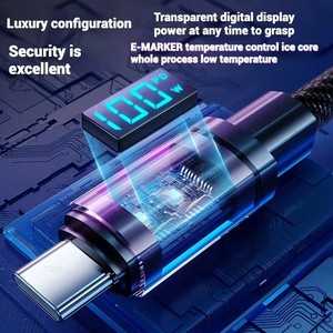2025新设计60w超快速充电器Usb c电缆100W锌合金材料5A c型至c型Usb充电电缆PD30W - Product Image 4
