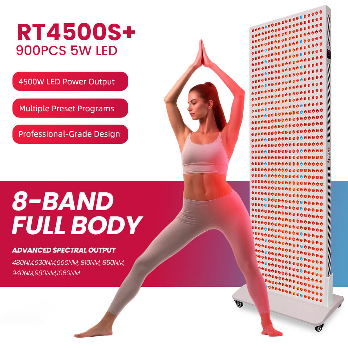 RT4500S+ แผงบำบัดด้วยแสงสีแดงเต็มตัว 4500W
