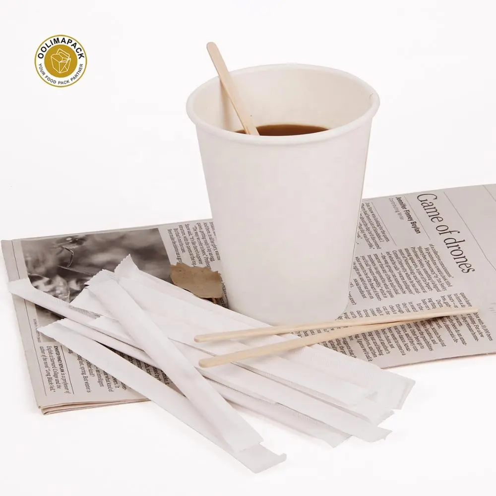 Индивидуально обернутые бумагой медовые Горячие чайные деревянные палочки для кофе/Коктейльная мешалка