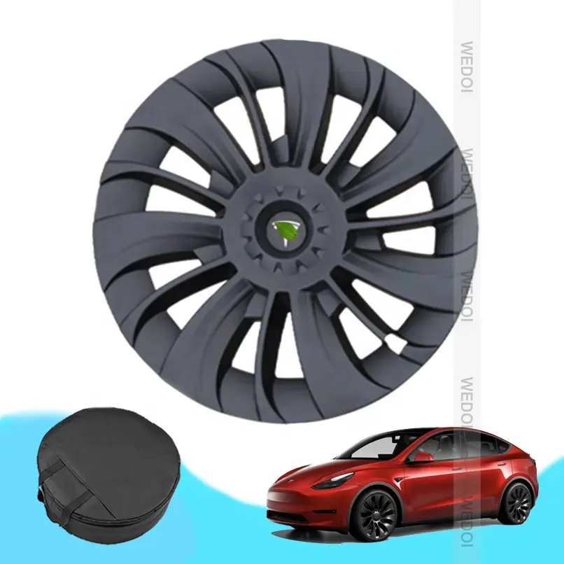 Neueste Hub Caps für Tesla Model Y Radnaben abdeckung 4-teiliges ABS 19 Zoll mit 1-teiligen Radabdeckungs-Organizer-Außenteilen