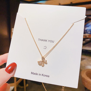 Titanium Steel Net <strong>Red</strong> Full Diamond butterfly Necklace Female All-match Niche Design Sense Ins Cold Wind Collarbone <strong>Chain</strong>