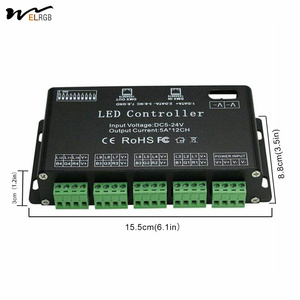 12-Kanal-DMX-Decoder RGB LED Lichtstreifenregler dmx512 Decoder Dimmer-Laufter DC5V-24V LED-Lichttemperaturmodul