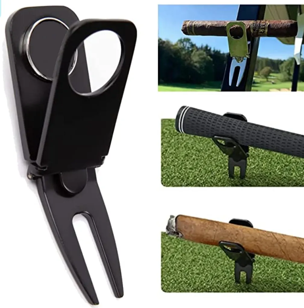 Clip porte-cigare magnétique pour chariot de golf 6 en 1 outil de divot de golf et marqueur de balle