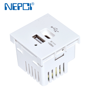 NEPCI 45型模块化USB插座双4.2A 5V USB充电器智能壁式电源插座2USB DC插座USB-17E-3-A/C - Product Image 3