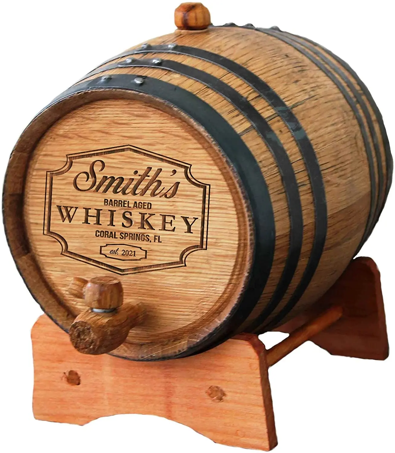 Whisky Barrel Dispenser Table Top barile di vino in legno Home whisky Barrel Decor per vino, whisky, alcol