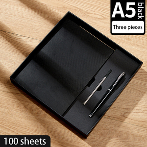 A5 <strong>Notebook</strong> Meeting Record Book Simple Business Office Imitation Leather Thick <strong>Notebook</strong> Can Be Used to Create Logos - Product Image 2