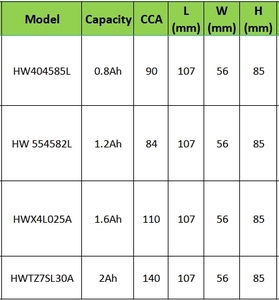 12V 12.8V 0.8Ah 1.2Ah 1.6Ah2Ahオルタネーター起動lifepo4リチウムイオン電池 - Product Image 6