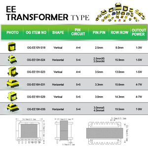 220V 24 V12V Schalt leistung Hersteller EE13 pin4 4 horizontaler Typ Hochfrequenz-Ferrit kern transformator - Product Image 2