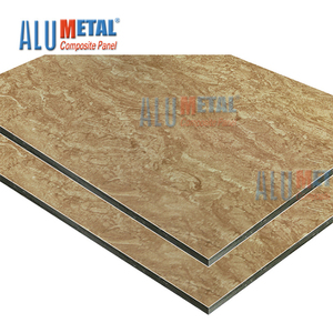 Thiết kế hiện đại Faux đá cẩm thạch Granite đá ACP nhôm Composite Panel 4 mét dày A2 Lớp Chống Cháy cho căn hộ tấm Tường - Product Image 1