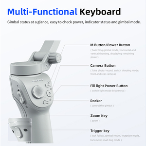 M01 gấp ba Trục Gimbal ổn định chân máy thông minh theo dõi khuôn mặt điện thoại Selfie Stick với điền ánh sáng chân máy - Product Image 6