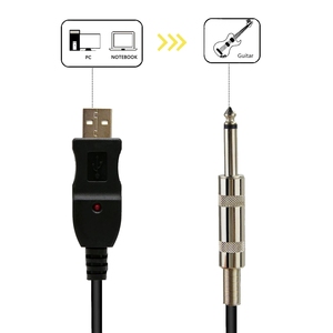 USB gitar bas 6.35mm 1/4 Mono erkek Jack bağlantı hattı ses Connecr kablosu 6.5 - Product Image 4