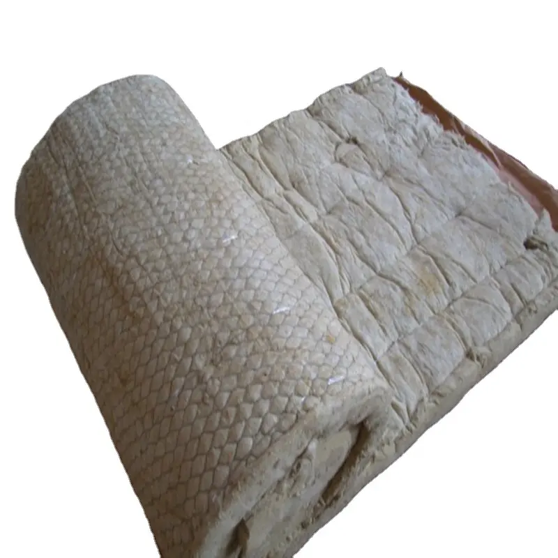 Malla de alambre galvanizado, rollo de manta de aislamiento de lana de roca, 50mm de grosor, 80kg/m3, nuevo producto, precio competitivo